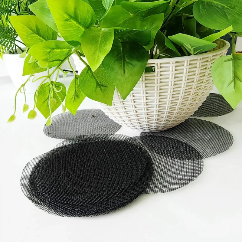 50/100 stücke Topf Loch Mesh Pad Grid Runde Entwässerung Loch Bildschirm Für Topf Boden Verhindern Boden Verlust Bonsai blume Pflanze Gartengeräte Image