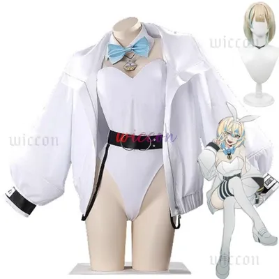 Nijisanji Virtual YouTuber Hibachi Mana Cosplay Kostüm Feminisierung Bunny Girl Overalls Mantel Image