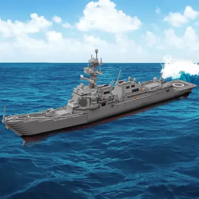 MOC Arleigh Burke Klasse Zerstörer Kriegsschiff Bausteine Set Flug III DDGs Arleigh Burke Klasse Image