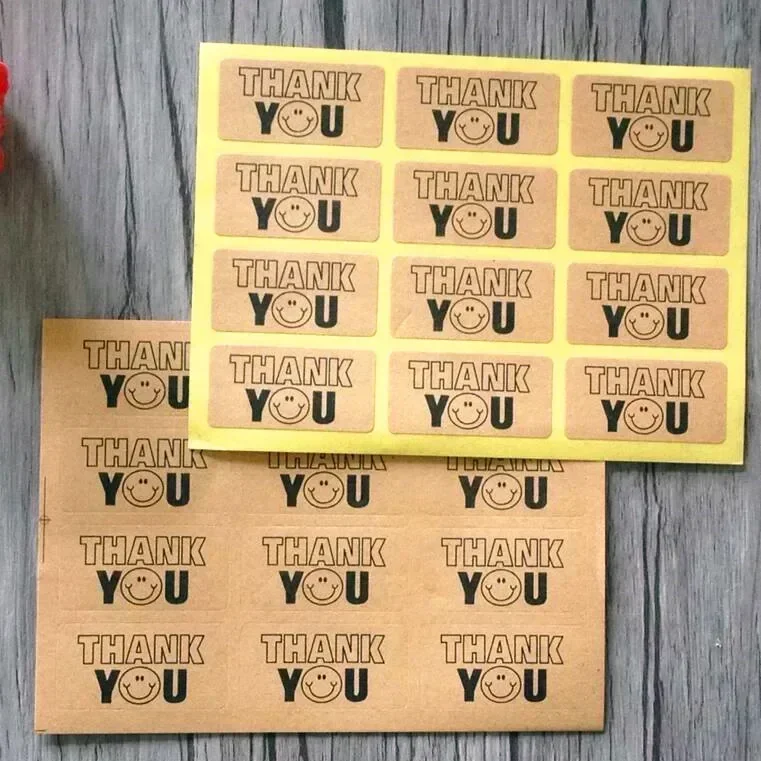 120 Stück Verpackung Verpackung Siegeletikett DANKE Backen DIY Großbuchstaben Kuchen Geschenk Image