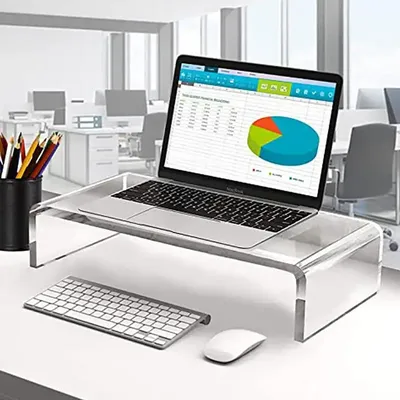 Acryl Desktop-Computer Monitor Stand Büro Desktop-Speicher Notebook Display Regal Desktop-Speicher Regal Pad hohes Regal