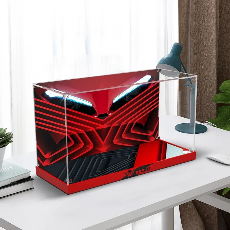 Acryl-Vitrine für Lego 42107 Tech Panigale V4R, Schutzvitrine, Motorrad-Bausatz, Blöcke-Set, nicht im Lieferumfang enthalten