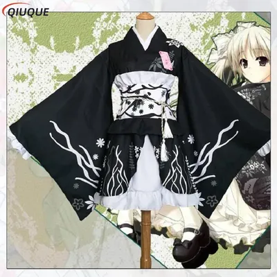 Yosuga no Sora Cosplay Kostüm Sora Kasugano Kimono Lolita Kleider Japanischen Sommer Festival Kimono Image