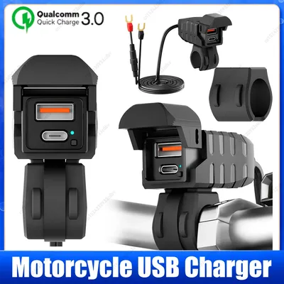 PD QC3.0 Lenker-Schnellladegerät-Adapter, wasserdichtes Motorrad-Handy-Ladegerät, USB Typ C, Image