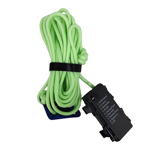 1 corda luminosa da campeggio per esterni, 3 m/5 m/10 m, impermeabile IP66, corda antivento per tenda con 8 modalità di illuminazione, design durevole e vano batteria impermeabile AA.