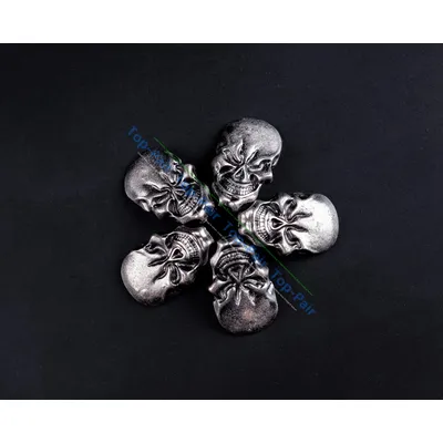 1.7X2.8CM 10pcs Antique Silver Skull Studs Leather Handcraft Decor Saddle Concho