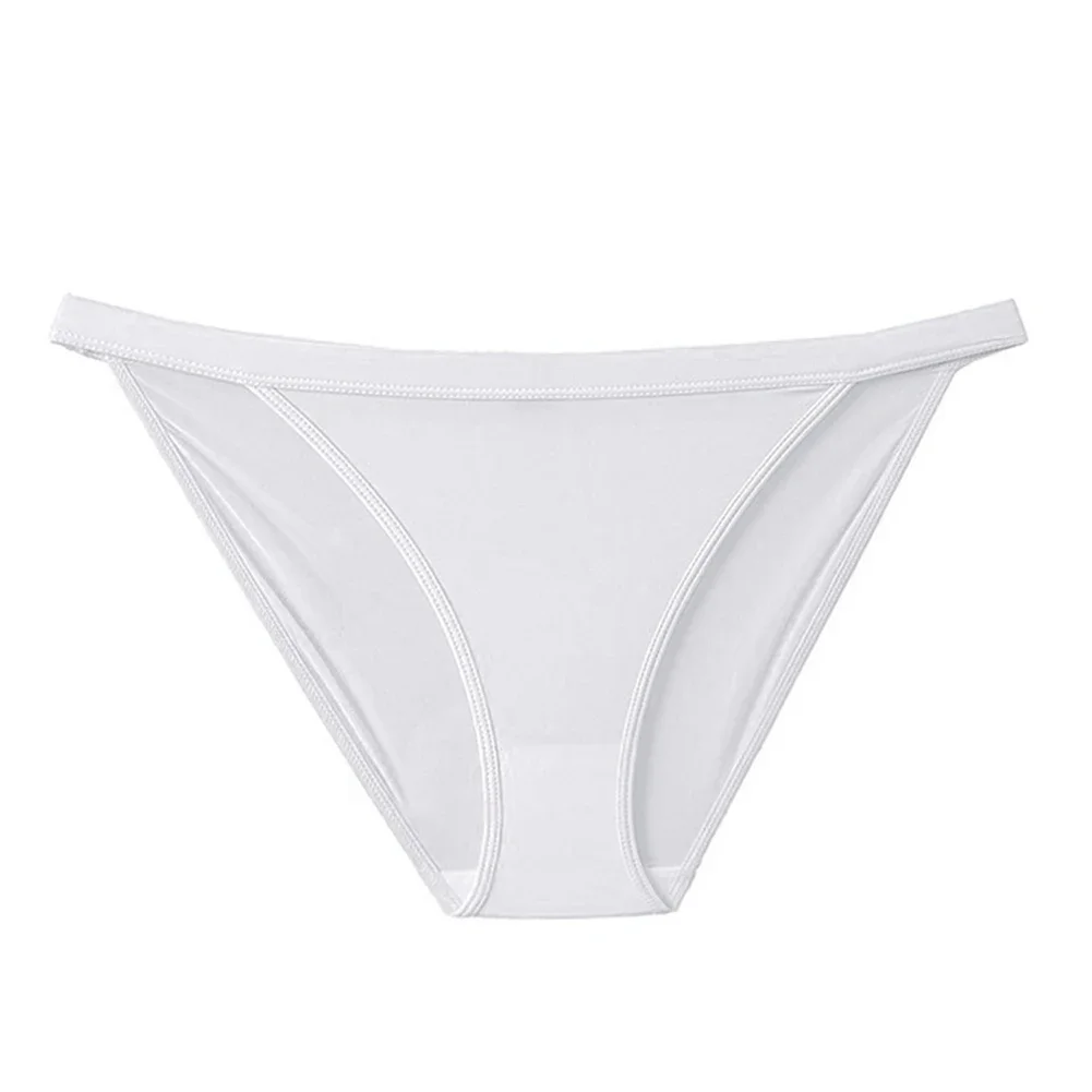 Mutandine per le donne Slip traspiranti sexy a vita bassa in seta di ghiaccio Biancheria intima in cotone con cavallo Slip senza cuciture Mutande morbide Tanga Perizoma