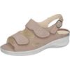 Sandale WALDLÄUFER "MERLE", Damen, Gr. 5,5, beige (beige, silberfarben), Nubukleder, Basic, Schuhe, Sommerschuh, Komforschuh, Bequemschuh mit Klettverschlüsse, M-Weite