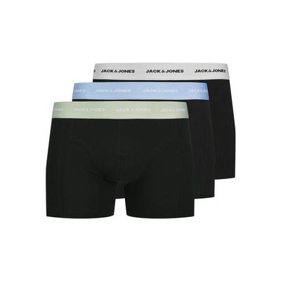 Trunk JACK & JONES "JACTOM BAMBOO TRUNKS 3 PACK", Herren, Gr. L, schwarz (schwarz pack:schwarz, schwarz), Jersey, Obermaterial: 65% Viskose, 30% Baumwolle, 5% Elasthan, unifarben, eng, Unterhosen, mit Marken Schriftzug Image