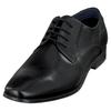 Schnürschuh BUGATTI, Herren, Gr. 46, schwarz, Leder, unifarben, festlich, Schuhe, Blockabsatz, Abendschuh, Festtagsschuh mit Logoprägung an der Ferse