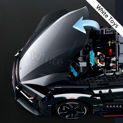 TEMU Black Edition Super Mystery Sports Car , And Creative Building Fun And Surprise Halloween Gift Love/valentine2870pcs+ White To Image