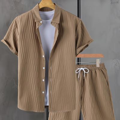TEMU Men's Fashion Casual Shirt Suit Image