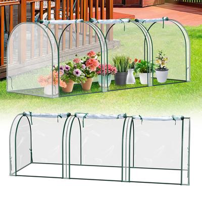 TEMU Greenhouse Pvc Transparent Greenhouse Plastic Greenhouse Cold Frame Small Winter Protection Weatherproof Plant Growing 270 X 90 X 90 Cm Tomato Greenhouse, With Zip For Tomatoes Vegetables Plants Image