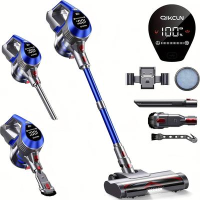 TEMU 23kpa Cleaner With Charging Dock - 2-speed 40min , Detachable Battery & Turbo Brush For Hardwood Floors/pet Hair | Navy Blue Image