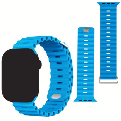 TEMU Breathable & Soft Silicone Sport Band For Watch Ultra 2/ultra - Waterproof, Unisex Strap With Stainless Steel , Fits 49mm To 42mm, Compatible With Iwatch Se 9/8/7/6/5/4 Image