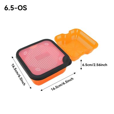 TEMU 1pc Orange Live With Ventilated Holes - Silicone Seal, Portable Fishing Tackle For Carp & Redworms, Ideal For Outdoor , Fishing Gear | Ventilated Box | Silicone Seal Box, Fishing Tackle Box Image