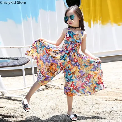 Europäischer Stil für Kinder und junge Erwachsene, böhmisches Sommerkleid, Mädchen, Sommer, Image