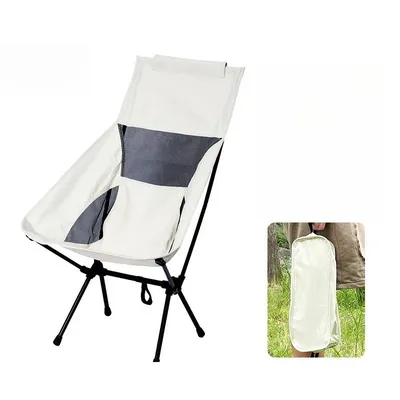 1pcs Outdoor Folding Chair Camping Portable Lightweight Fishing Seat with Backrest Foldable Design for Hiking Picnic