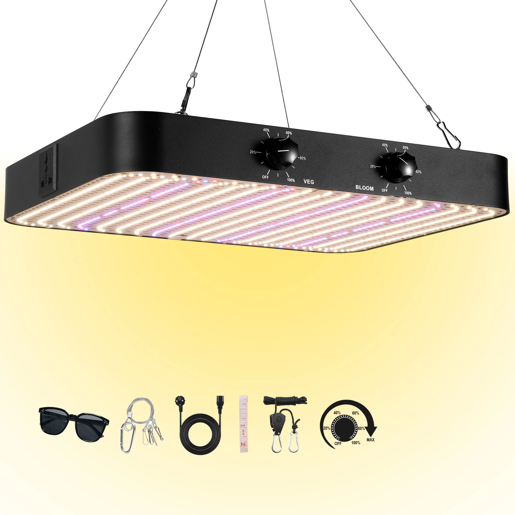 1200 W/2000 W LED-Pflanzenlampe, doppelt dimmbar, VEG Bloom, Dual-Modus, LED-Wachstumslampe, Pflanzenlampe, volles Spektrum, Wachstumslichter