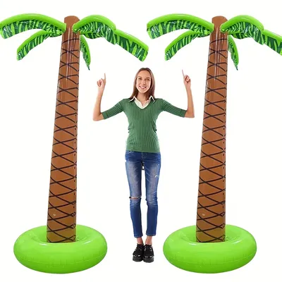 Giant Inflatable Palm Tree with Surfboards - Vibrant Beach & Pool Party Decoration, Outdoor Tropical Decor for Summer Gatherings