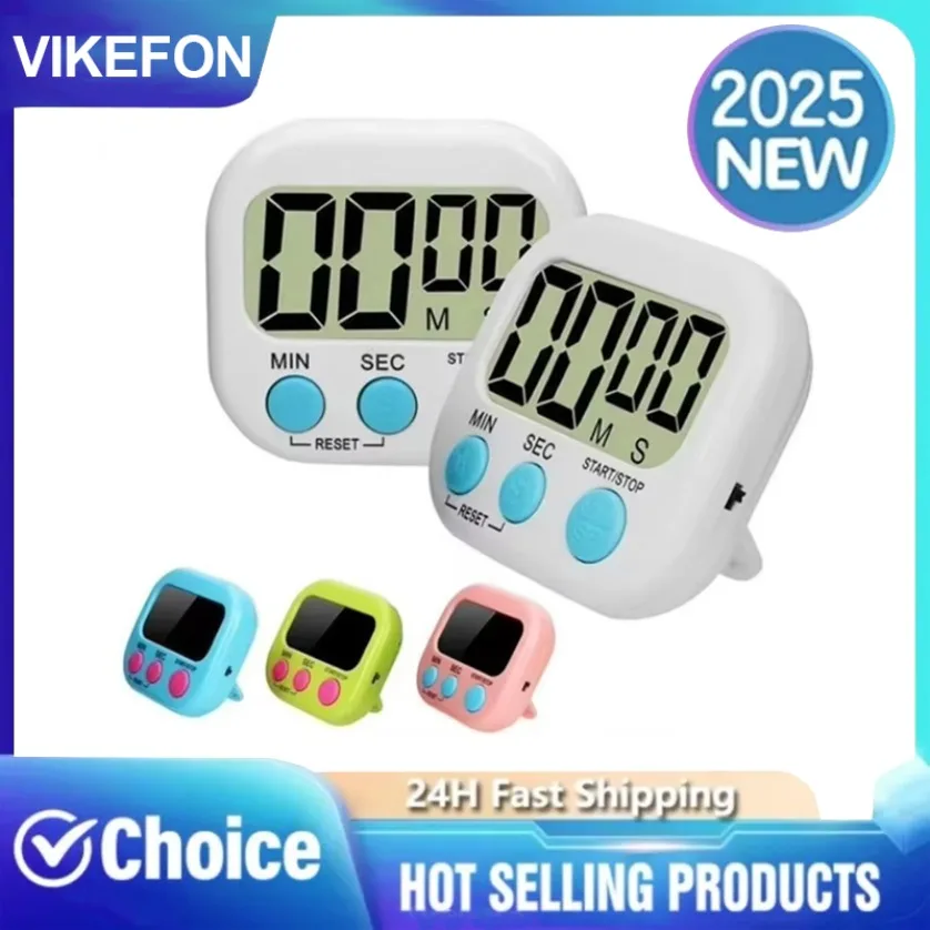 Magnetischer multifunktionaler elektronischer Timer, digitaler Timer, LCD-Display, Küche, Backen, Countdown, Schlafsaal, Lernen, Erinnerung, Geschenk Image