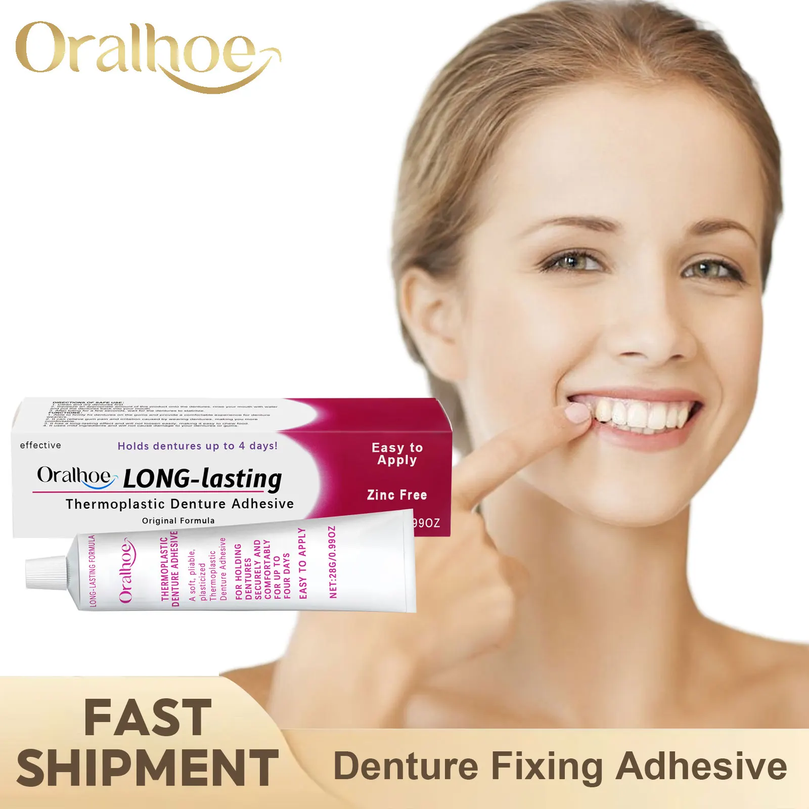 Thermoplastischer Prothesen-Befestigungskleber, langlebiger Fixierstoff, verhindert Lösen gefälschter Zahn, verbessert den Komfort, Prothesenpflege, fester Kleber Image
