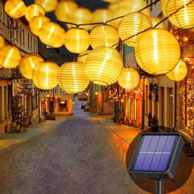 Solar-Lichterkette für außen – 7 m – 50 LED-Laternen – 8 Modi – wasserdicht – Solarbeleuchtung für Image