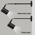 Applique Murale Télescopique Moderne à Bras Long Réglable, Projecteur LED Noir COB, Applique Murale