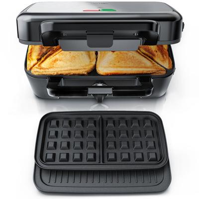 Arendo - Sandwichmaker Waffeleisen Kontaktgrill mit abnehmbaren Platten - mit Antihaftbeschichtung Image