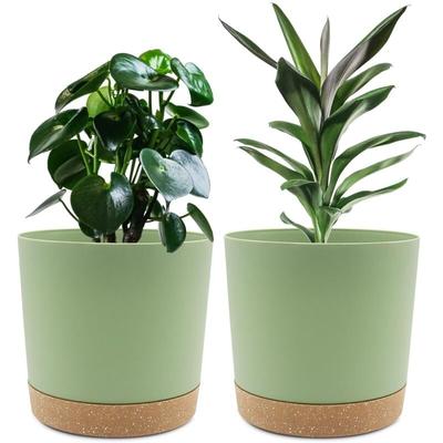 Beijiyi - Set mit 2 Blumentöpfen 19,5 cm, Pflanztöpfe für den Innenbereich mit Drainagelöchern und Image