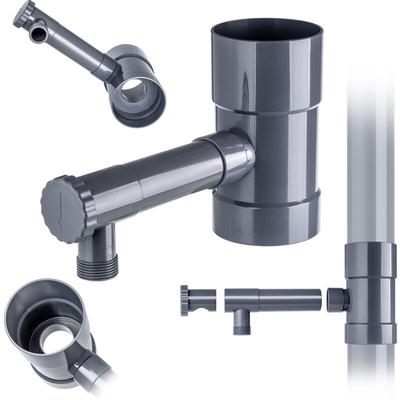 Kadax - Regenwassersammler mit 90mm Ventil - grau IBCLZ1-090 K10752 Image