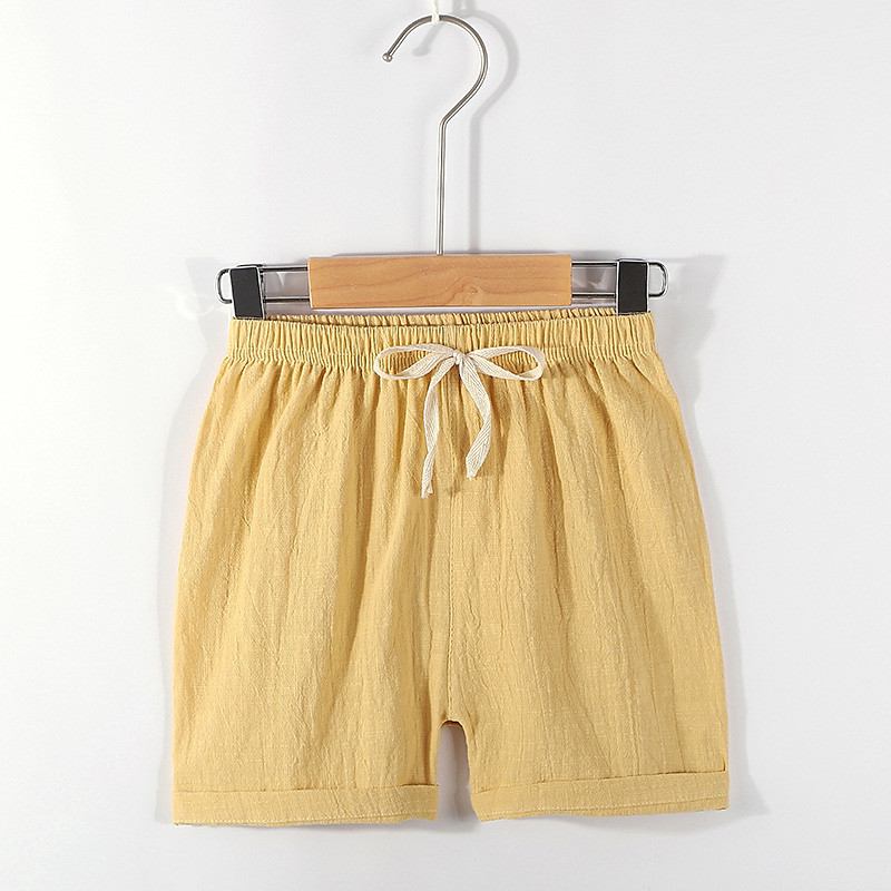 Kids Boys Shorts Solid Color Comfort Shorts School Linen Adorable Daily HTX- dark blue HTX-Green HTX-brick red Mid Waist