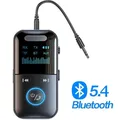 2 in 1 LED Bluetooth5.4 Adattatore Trasmettitore Ricevitore Audio Wireless Per Auto Musica Auricolare Altoparlante 200mA Batteria Supporto TF Card