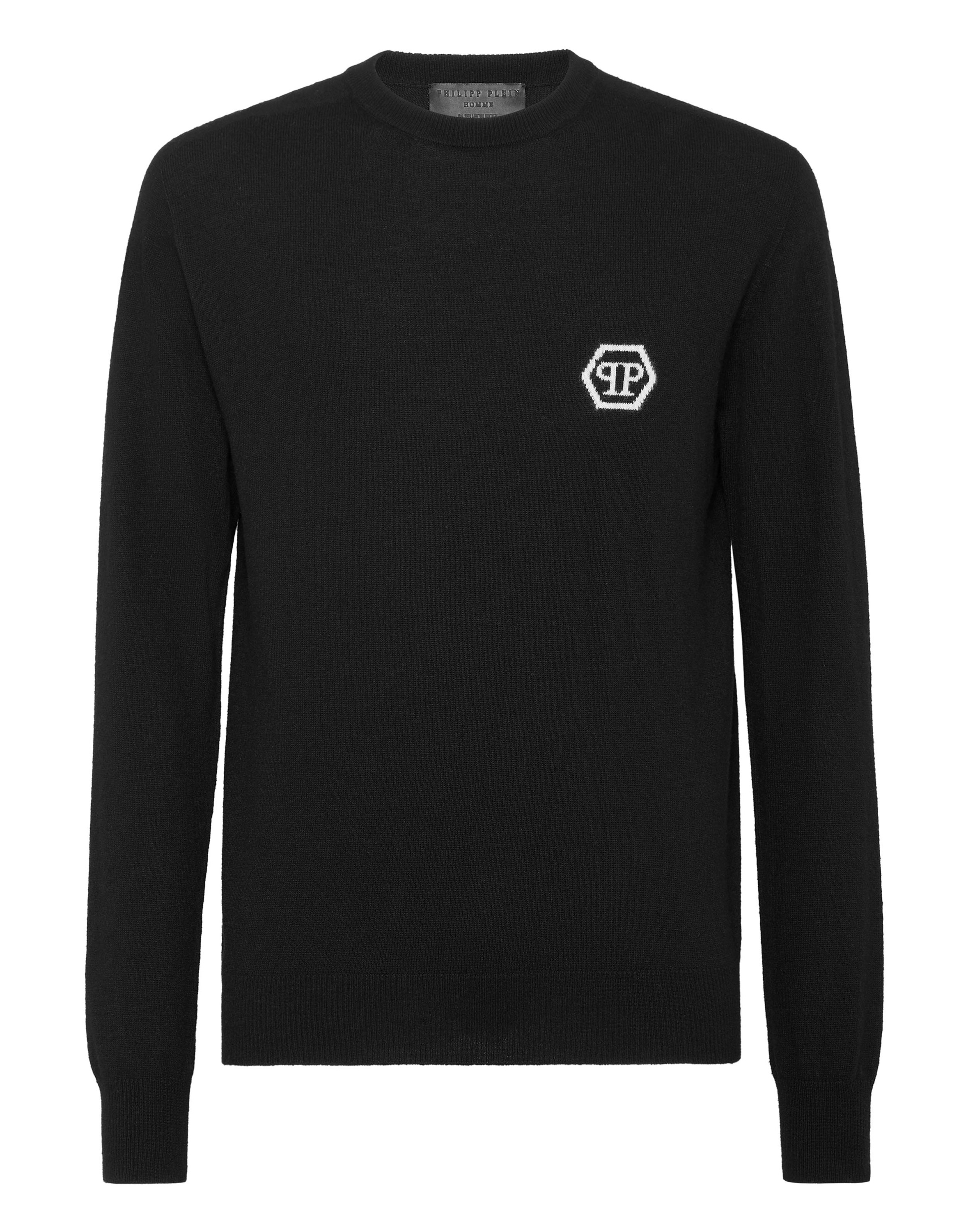Pullover Round Neck Long-Sleeve Hexagon Image