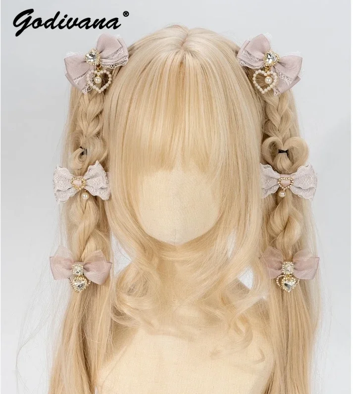 Japanische Mine Massenproduzierte Schleife Kreuz Haarspangen Student Mädchen Ein Paar Haarspangen Süße weibliche Schleife Kopfschmuck Mini Clips Image