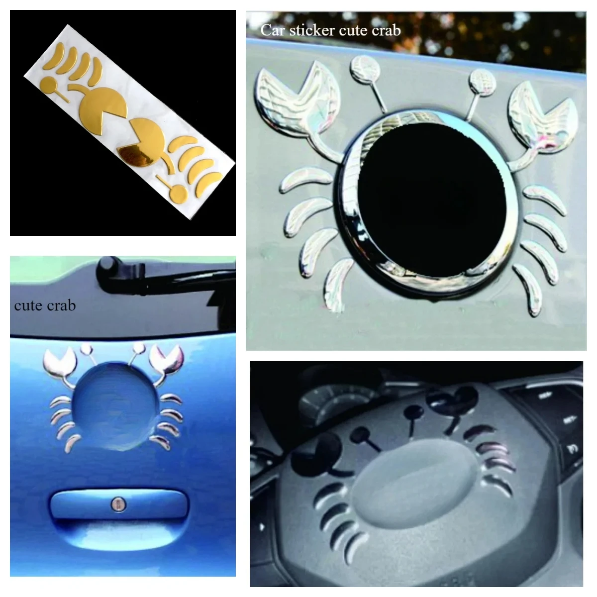 Auto Aufkleber Mode 3D Krabbe Styling Auto Emblem Logo PVC Aufkleber Dekoration DIY Zubehör Image