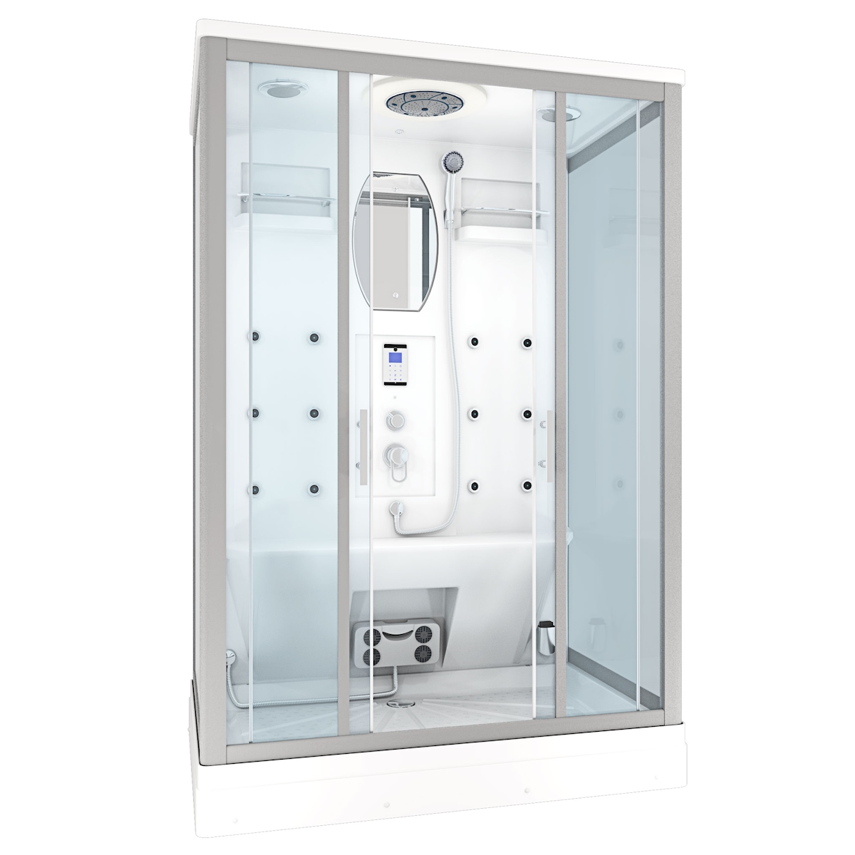 AcquaVapore Dusche Duschkabine D27-EH-EC-EA Duschtempel Sauna 140x90 cm MIT 2K Scheiben Versiegelung Image