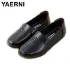 YAERNINew herbst pu leder frauen mokassins flache schuhe bestickt moms flache schuhe ballerina schuhe beiläufige flache boot weichen schuh