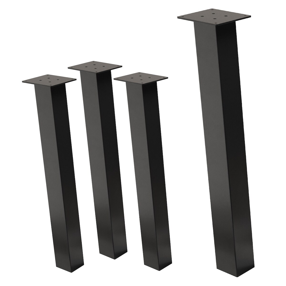 ML-Design 4er Set Tischbeine 72 cm Dunkelgrau, Stahl, Industrial Design, I-Form 8×8 cm, 96° Neigung, Tischfüße Möbelbeine für Esstisch Image