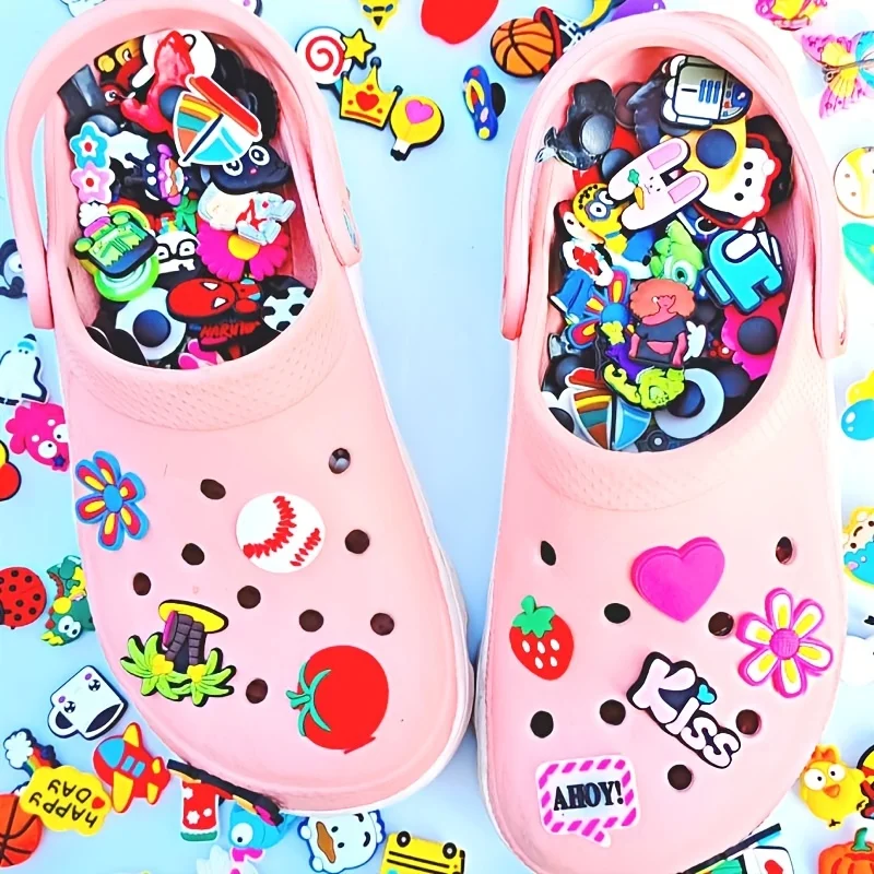 25 50 100 zufällige verschiedene Schuh anhänger für Clog Schuhe Dekoration Armband, Party bevorzugungen, Schuh anhänger für Clogs