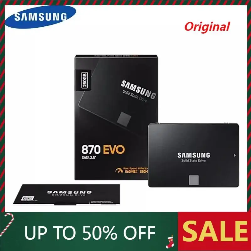 100 % SAMSUNG SSD 870 EVO 250 GB 500 GB interne Solid-State-Festplatte HDD-Festplatte SATA 2,5 250 GB 1 TB 2 TB Zoll Laptop Desktop PC Arbeit Image