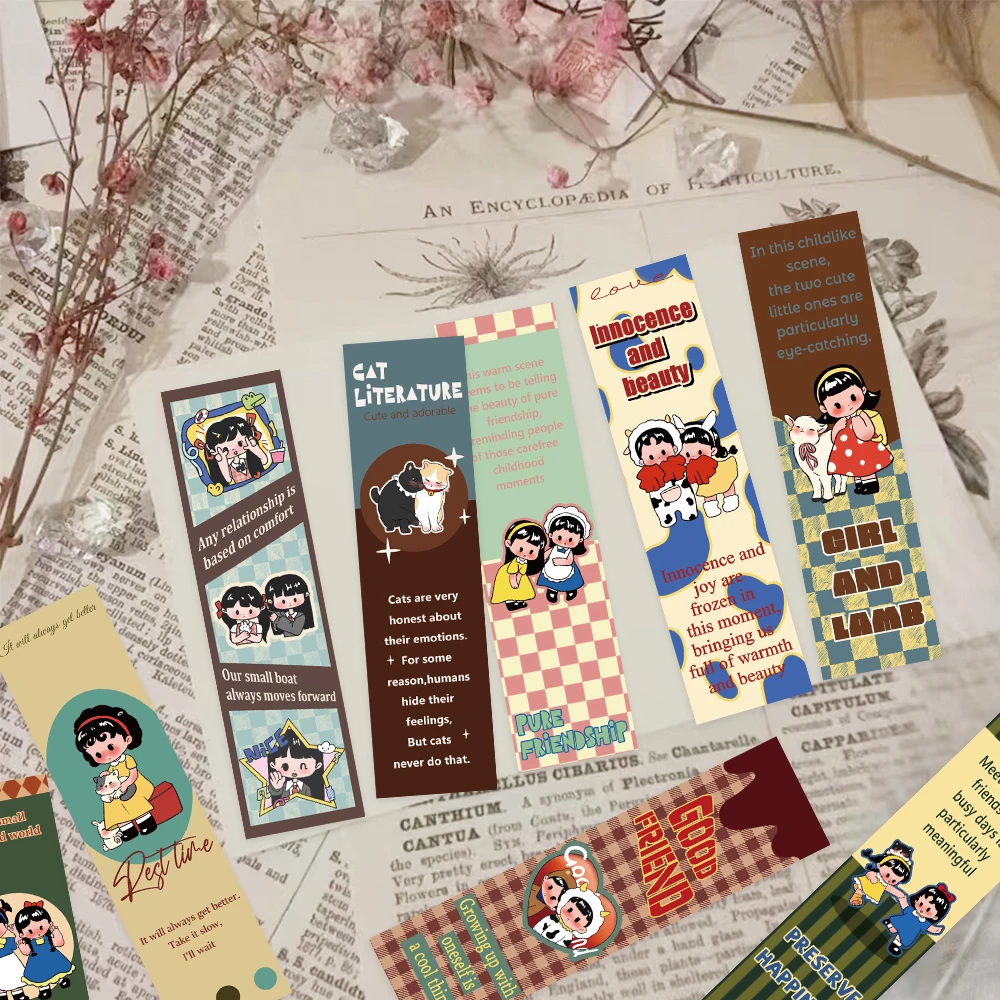 30PCS Nette Retro Kreative Lesen Lesezeichen Dekoration Seite Student Lieferungen Anmerkungen Seite Geschenk Image