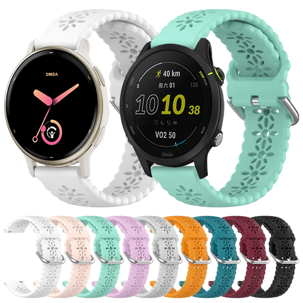 Sports Silicone Strap For Garmin Forerunner 255 265 245 165 Band For Garmin Vivoactive 5 Venu 3 2 sq Bracelet 20 22mm Accessorie Image