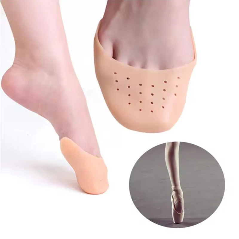 Zehenärmel aus Silikongel, weicher Fußball, Mittelfußball, Ballett, Spitzenzehenkappe mit Loch, Zehenschutz, Zehenaufsatz, Abdeckungsschutz Image