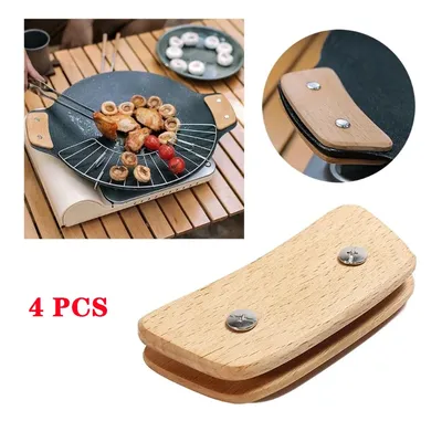 Wooden BBQ Pan Handle Anti Scald Heat Resistant Insulated Grip Replacement For Sauce Grill Pan Griddle Outdoor Camping BBQ Pad