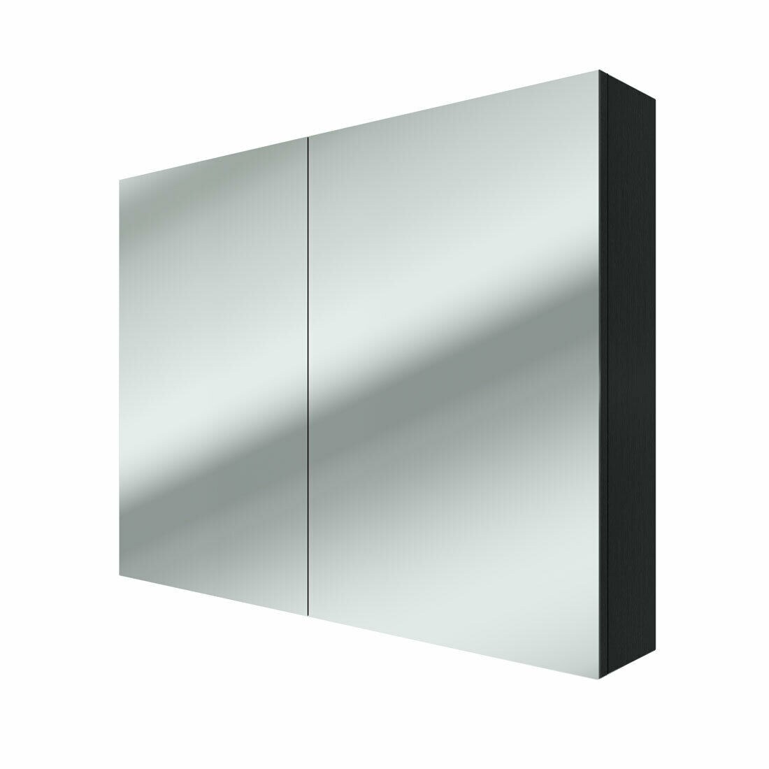 AcquaVapore Spiegelschrank Badspiegel Badezimmer Spiegel City 100cm schwarz JA mit 1x 5W LED-Strahler Image