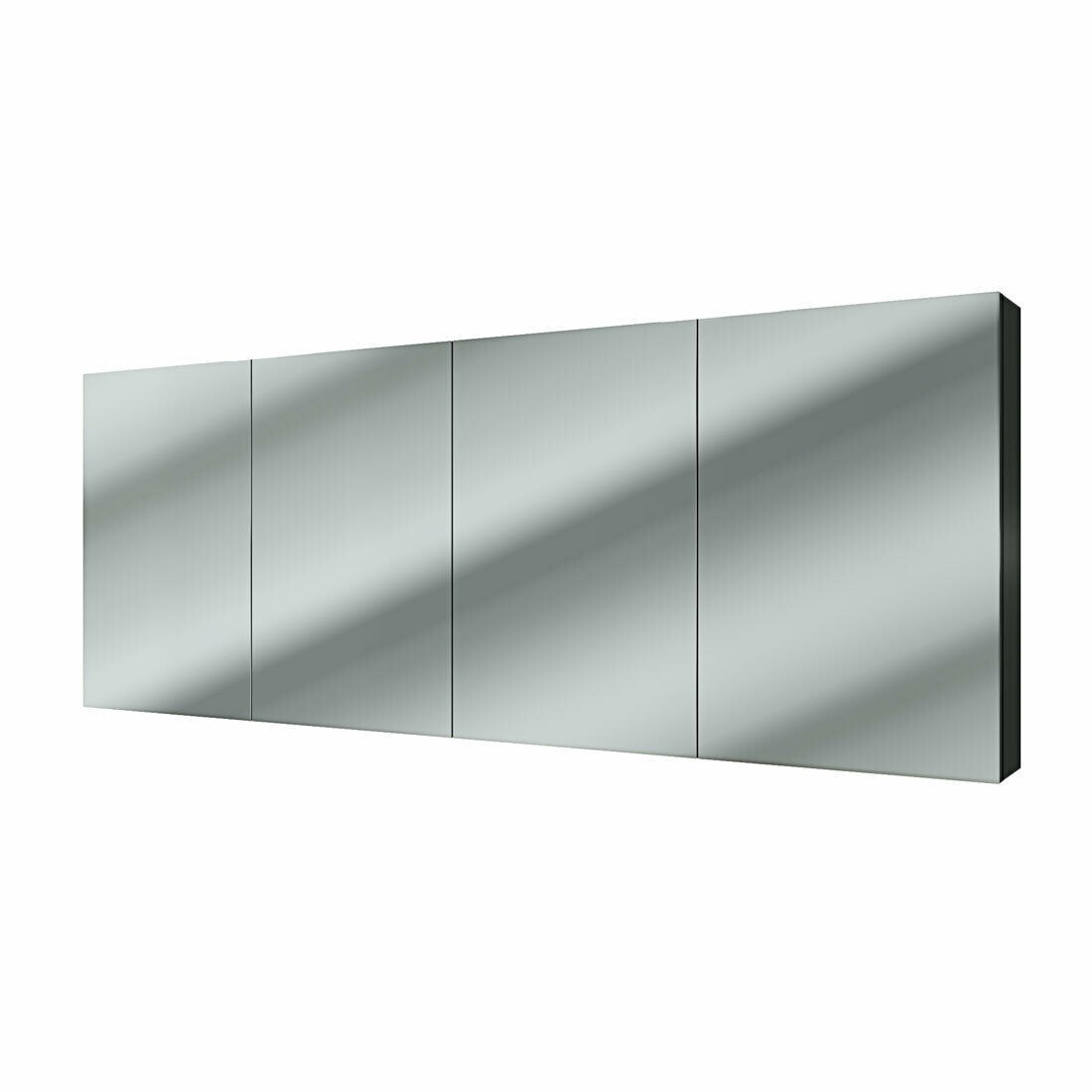 AcquaVapore Spiegelschrank Badspiegel Badezimmer Spiegel City 200cm schwarz JA mit 2x 5W LED / 1x Energiebox Image