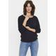 Rundhalspullover SAINT TROPEZ "A2561, MilaSZ R-Neck", Damen, Gr. S (36), blau (night sky), Feinstrick, Obermaterial: 80% Viskose, 20% Polyamid, modisch, normal, Rundhals, 3/4-Ärmel, Pullover