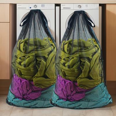 "TEMU Durable Laundry Net Washing Bag - 24" X 36" - Mesh Fabric With Secure Drawstring Closure - Ideal For Storage, Shopping, Laundry Rooms & Apartments, Laundry Bags" Image