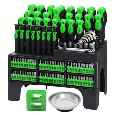 TEMU 118pcs Magnetic Screwdriver Set With Plastic Racking For Diy Craft Image